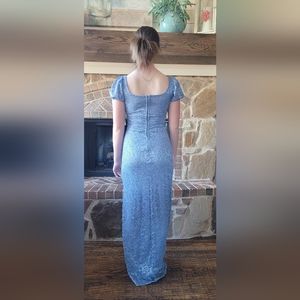 Blue Sparkly Lace PROM Dress- Size
